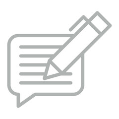 Write Message Vector Line Grey Icon Design