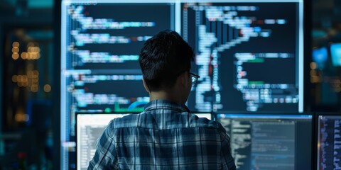 An experienced developer reviewing algorithms and data structures on a whiteboard, emphasizing technical expertise in programming