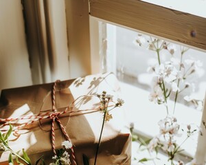 Conceptual urgent priority brown envelope on white table, symbolizing swift delivery necessity