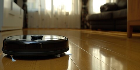 Robotic Vacuum Cleaner on Floor