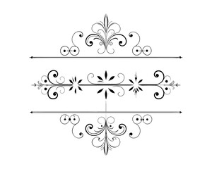 Set of Fancy Decorative Ornamental Lines vector. ai generated