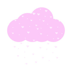 Falling Hearts From Pink Cloud Illustration