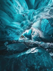 Obraz premium Large Blue Ice Cave