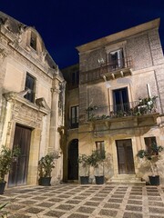 Night street view in Sicily Italy 