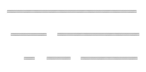 Obraz premium Horizontal silver metal mounting tapes - on isolated transparent background.