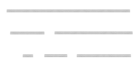 Horizontal silver metal mounting tapes - on isolated transparent background.