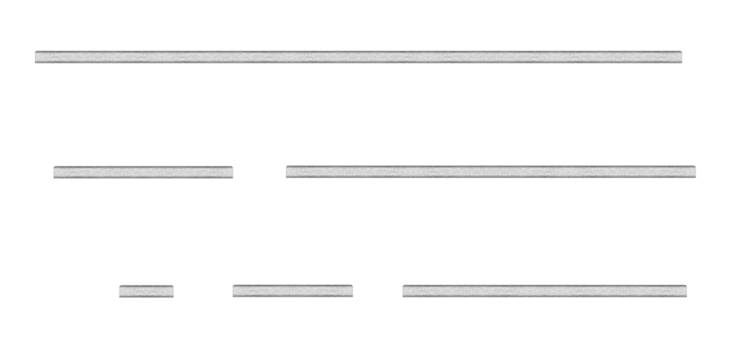 Horizontal silver metal mounting tapes - on isolated transparent background.