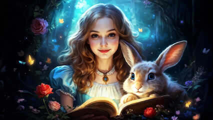 Alice and rabbit, generative ai