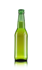 glass small bottle with beer