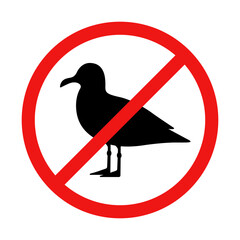 No Seagull Sign on White Background