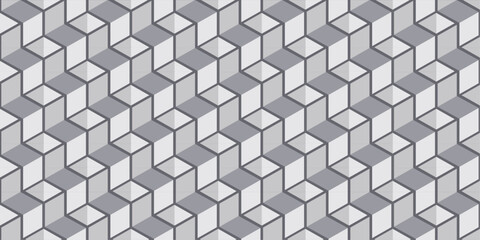 Isometric 3D Cube Seamless Pattern.Minimalist Geometric Cube Tile Pattern
