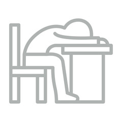 Tired Vector Line Grey Icon Design