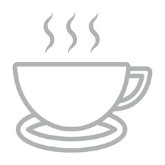 Tea Vector Line Grey Icon Design