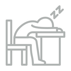 Lazy Vector Line Grey Icon Design