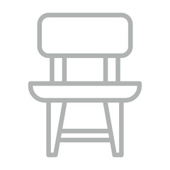 Chair Vector Line Grey Icon Design