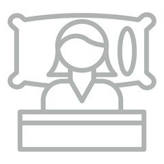 Sleeping Vector Line Grey Icon Design