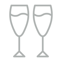 Wine Vector Line Grey Icon Design
