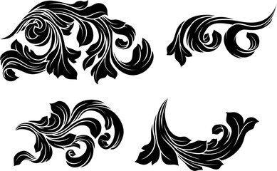 Filigree coat of arms floral heraldic heraldry pattern design elements