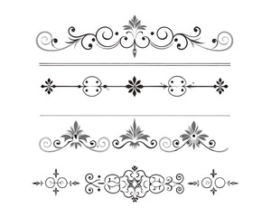 Set of Fancy Decorative Ornamental Lines vector. ai generated
