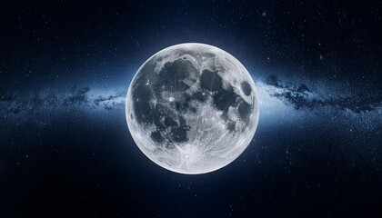 Panoramic view of the moon out in the space