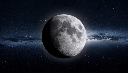Fototapeta premium Panoramic view of the moon out in the space