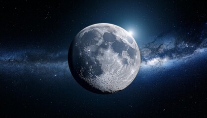 Fototapeta premium Panoramic view of the moon out in the space