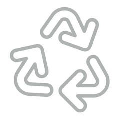 Recycling Symbol Vector Line Grey Icon Design
