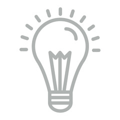 Energy Efficient Bulb Vector Line Grey Icon Design