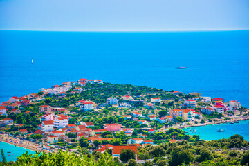 view of the sea from the viewpoint in Sevid place, Dalmatia region, Croatia