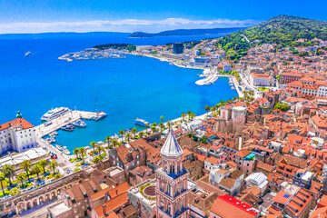 Obraz premium city old town Split, famous tourist resort on Adriatic Coast, Croatia Europe