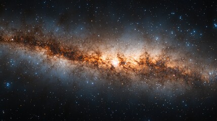 An image processing software with AI enhancement algorithms processing a photo of the Milky Way, showcasing the intricate details of the galaxy with technological precision 