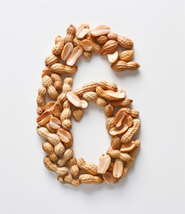 Obraz premium Numbers made of peanuts