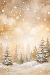 Snowy forest scene with frosty trees.