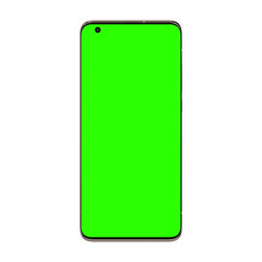 Greenscreen front view phone screen