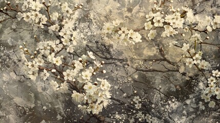 Naklejka premium White blossoming blackthorn bush in full view