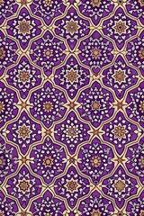 Fototapeta premium Purple and gold intricate floral pattern.