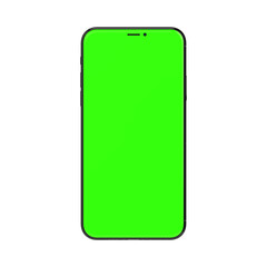 Phone front clear perspective greenscreen