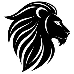 Lion head vector silhouette, Lion head icon, Lion Svg
