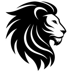 Lion head vector silhouette, Lion head icon, Lion Svg
