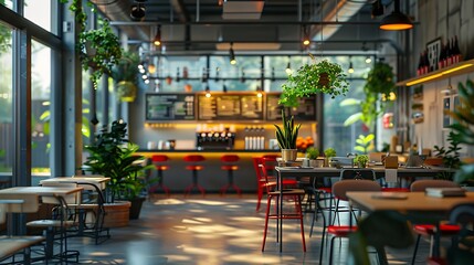 Interior of event space and cafe : Generative AI