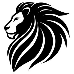 Lion head vector silhouette, Lion head icon, Lion Svg
