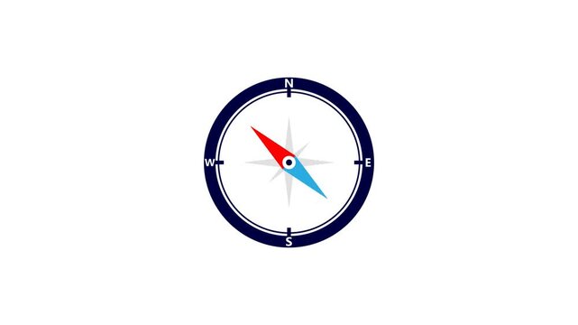 Compass icon animated. Motion graphic design. 4k.