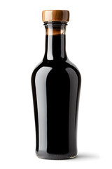 Small bottle with balsamic vinegar isolated on the white background