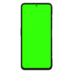Gaming phone with symmetrical bezels and shoulder buttons greenscreen