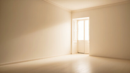 Fototapeta premium Clean white empty room under a soft lighting