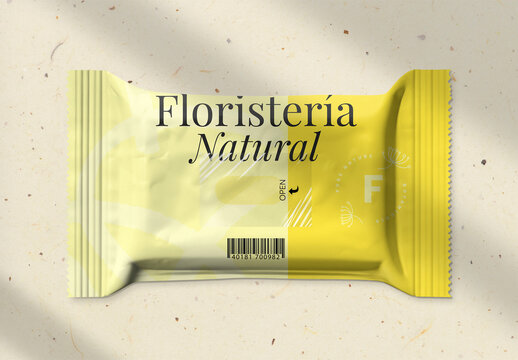 Product Packaging Flatlay Wet Wipe Mockup With Generative AI