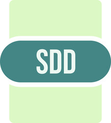 SDD File extension icon rounded and color fill
