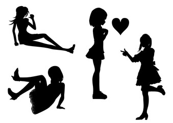 人物　全身ポーズ　シルエットセット