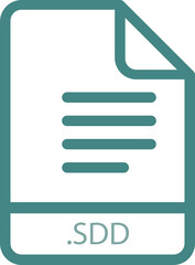 SDD File minimal icon with symbol