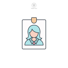 Employee ID badge icon symbol vector illustration isolated on white background